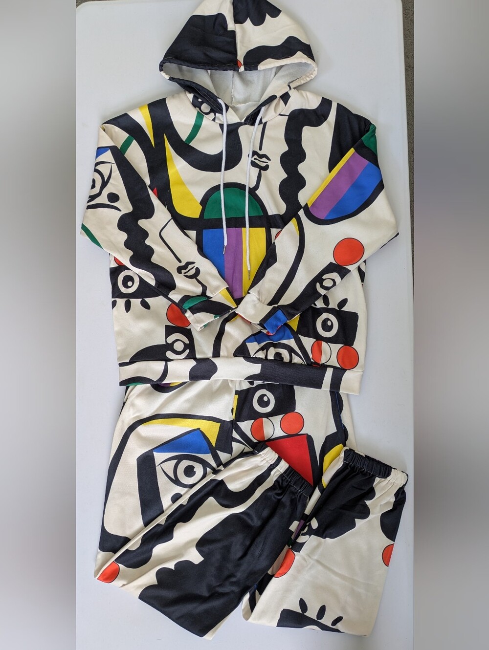 Fun Abstract Two-piece Matching Sweat Suit Set
